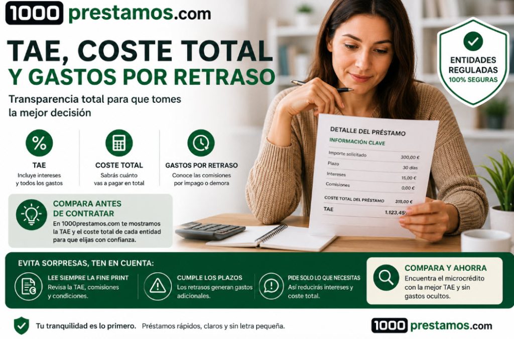 TAE, coste total y gastos por retraso